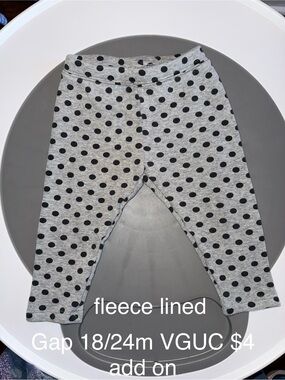 GAP Gray Polka Dot Fleece-Lined Leggings